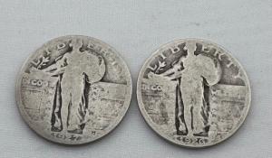 2 Barber Quarters - 1926 & 1927 - 90% Silver
