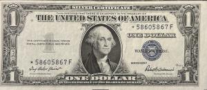 1935-F $1 Blue Seal STAR NOTE US Currency