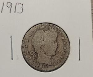 1913 Liberty Head Barber Quarter - Rare Find!