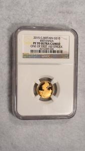 2015 NGC PF70 UCAM Gold Britannia Coin 1/10 oz