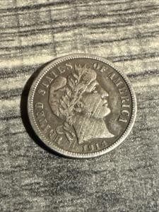 1914 Barber Silver Dime Coin