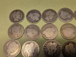 20 Silver Barber Quarters - 19 Barbers & 1 Seated