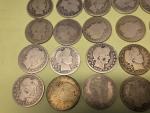 20 Silver Barber Quarters - 19 Barbers & 1 Seated