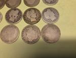 20 Silver Barber Quarters - 19 Barbers & 1 Seated