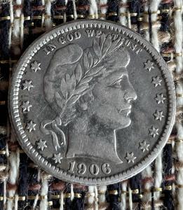 1906-O Silver Barber Quarter 25c