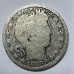 1899 Barber Quarter 90% Silver Coin - Philadelphia