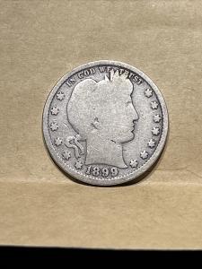 1899 Silver Barber Quarter from Philadelphia Mint