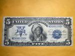1899 $5 Silver Certificate Indian Chief Note
