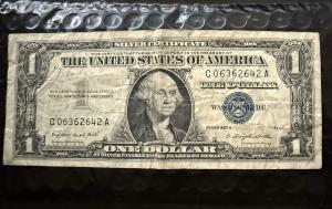 1957A $1 Silver Certificate Blue Seal Currency Note