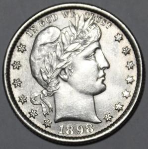1898 Barber Quarter - Gem Uncirculated Coin