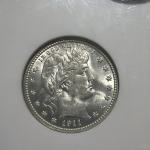 1911 Barber Quarter - NGC MS63 CAC Grade