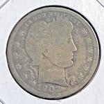 1902 Barber Quarter Dollar - Good Condition