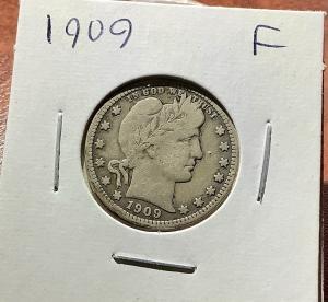 1909 Barber Quarter with Full Rims