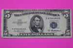 1953 Blue Seal $5 Silver Certificate Bill