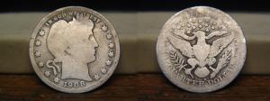1908-S Barber Liberty Head Silver Quarter Coin