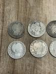 Set of 6 Vintage Barber Silver Quarters 1898-1909