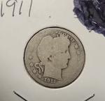 1911 Barber Quarter 25C - Unique Collectible