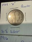 Set of 4 Barber Quarters - 90% Silver Collection