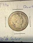 Set of 4 Barber Quarters - 90% Silver Collection