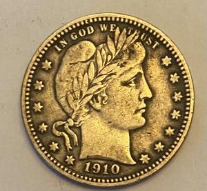 1910 Barber Quarter - Strong Liberty Letters