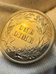 1916 Barber Dime - Matte Silver with Great Detail