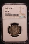 1900 S Barber Quarter | NGC XF 45 Grade