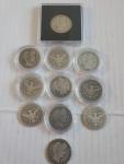 Lot of 11 Barber Quarters - 90% Silver