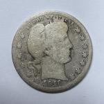 1916 Silver Barber Quarter 25C Coin