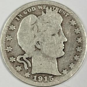 1915-D Silver Barber Quarter - Great Collector's Item