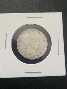 1900 P Barber Quarter - Great Vintage Find