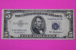 1953 Blue Seal $5 Silver Certificate Bill