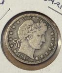 1916 Barber Quarter Dollar Silver Coin 25c