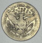 1908-D Barber Quarter 25C Denver Mint Silver Coin