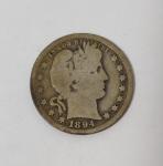1890-O Barber Quarter Coin