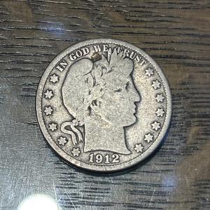 1912-S Barber Half Dollar 50c - Nice Condition