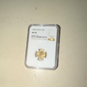 1990 U.S. Mint American Eagle $5 Gold Coin