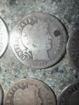 Set of 6 Barber Dimes 90% Silver Coins