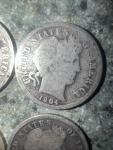 Set of 6 Barber Dimes 90% Silver Coins