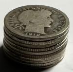 Silver Barber Dimes - 90% Silver - Lot of 10