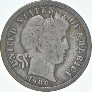 1906-O Barber Dime 90% Silver Coin