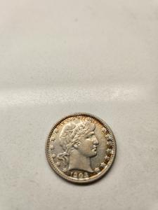 1903 Barber Silver Quarter Dollar Coin
