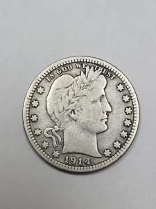 1914 Barber Quarter with Full Liberty Detail