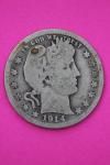 1914-S Barber Liberty Silver Quarter - Rare Find