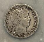 1903-P Barber Quarter - Fine 90% Silver