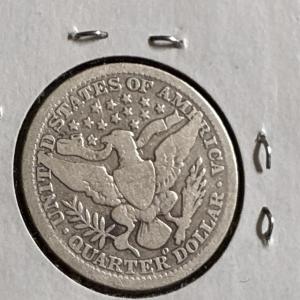 1908 O Barber Silver Quarter - Great Detail