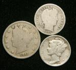 Vintage US Coin Set: Barber & Mercury Dimes