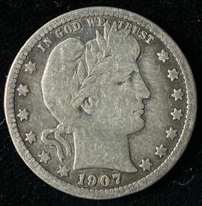 1907 Barber Quarter - Collector's Classic Coin