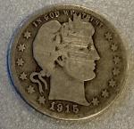 Lot of 6 Antique 90% Silver Barber Quarters