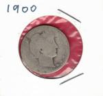 1900 Philadelphia Silver Barber Quarter - 25 Cents