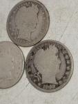 1898 1899 Barber Silver Quarters 90% Silver Lot of 3 Better Dseparate?